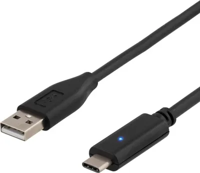 Immagine prodotto di Cavo USB 2.0 USB-C Maschio - A maschio 1,00 m Nero Deltaco