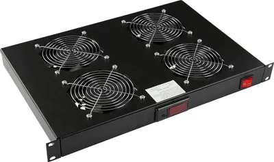 Immagine prodotto di Lanview 4 VENTILATORI, TERMOSTATO DIGITALE MODULO VENTILATORE PER MONTAGGIO IN RACK 1U - Rackbefestigung