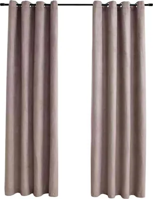 Produktbild von vidaXL Verdunkelungsvorhänge mit Metallösen 2 Stk. Taupe 140x225 cm