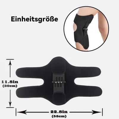 Produktbild von 1 Stück Kniebandage mit Stabilisator, Verstellbare Dreifach-Federunterstützung für Kniebeugen, Klettern und Rehabilitationfür Männer und Frauen