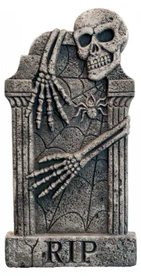 Produktbild von Halloween Deko Grabstein mit Skelett 91cm