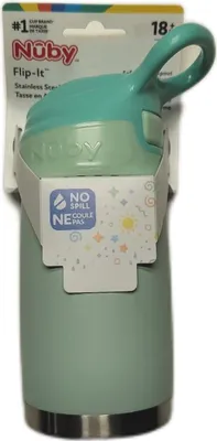 Immagine prodotto di Nuby Thirsty Kids Flip It Reflex Edelstahl 284 ml Aqua Minze Alimentazione