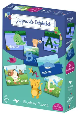 Immagine prodotto di Bluebird Puzzle - Puzzle didattico a due pezzi - Alfabeto - 52 pezzi - Cartone