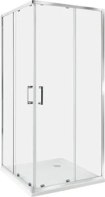 Zdjęcie produktu dla BELIANI Kabina prysznicowa srebrna szkło hartowane aluminium podwójne drzwi 90 x 90 x 185 cm nowoczesny design