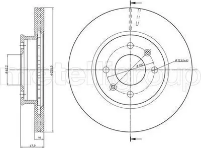 Produktbild von 2x METELLI Bremsscheibe 23-0788 für HYUNDAI GETZ (TB) 47 9mm 255 7mm