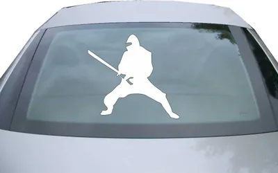 Produktbild von Indigos UG - Aufkleber Heckscheibe & Motorklappe DE2919 - weiß - 600x553 mm - Ninja - Auto Scheiben Fenster Heckklappe Tuning Racing JDM - Die cut