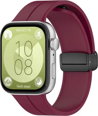 Produktbild von Bizon Armbanduhr Silikon L Huawei Watch Fit 4 Pro / Fit 4 / Fit 3 burgunderrot