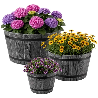 Zdjęcie produktu dla KADAX Donica Ogrodowa Osłonka 23+30+40cm Szara