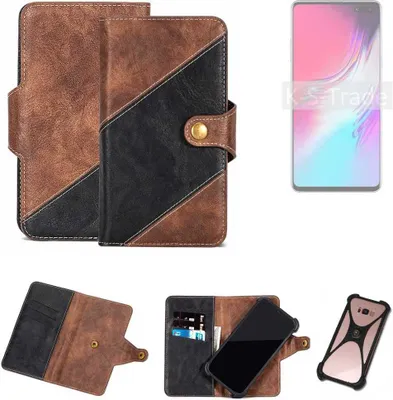 Produktbild von K-S-Trade Handyhülle Schutzhülle Bookstyle Case kompatibel mit Samsung Galaxy S10 Klapphülle Cover Hülle Schutztasche 1x