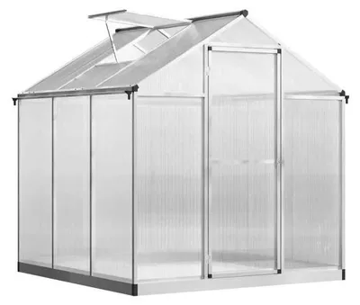 Image de Kweekkas – 190x190x195 cm – Serre en polycarbonate avec structure en aluminium et toit ventilé