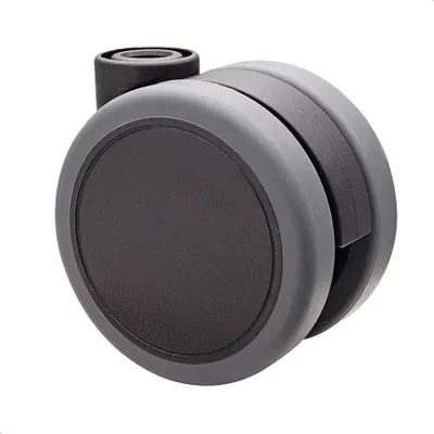 Produktbild von WAGNER Design Möbelrolle / Lenkrolle / Doppelrolle SOFT - Durchmesser Ø 65 mm, schwarz / grau, Tragkraft 50 kg - 01076501