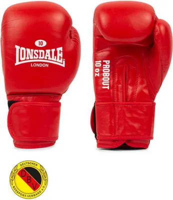 Obrázek produktu pro Soutěžní kožené boxerské rukavice PROBOUT DBV Red 12 oz Lonsdale