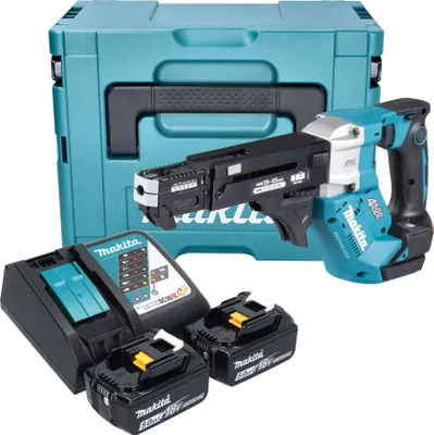 Produktbild von Makita DFR 552 RTJ Akku Magazinschrauber 18 V 25 - 55 mm Brushless + 2x Akku 5,0 Ah + Ladegerät + Makpac
