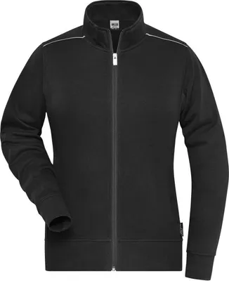 Produktbild von Sweat-Jacke mit Stehkragen und Kontrastpaspel black, Gr. S