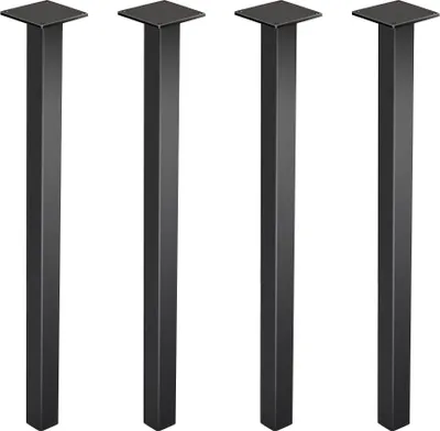 Image de Pied de table set de 4 pieds de meuble hauteur 90cm pieds de table en métal noir