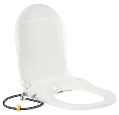 Produktbild von Bidet WC-Sitz - D-Form offene Front - Nicht elektrisch - Doppeldüse vorne/hinten - 3-Loch Spülung - Soft-Close Kunststoff - Weiß