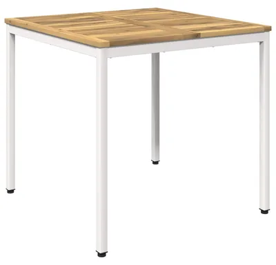 Produktbild von Gartentisch Weiß 80 x 80,5 x 75 cm Massivholz Akazie