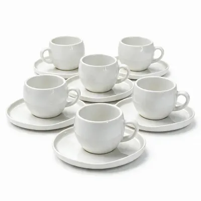 Produktbild von AURA Mokkatassen Set weiss 12-tlg.