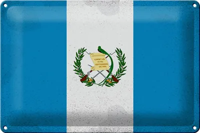 Produktbild von Blechschild Flagge Guatemala 30x20cm Flag Guatemala Vintage