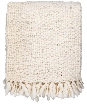 Produktbild von Greengate Decke Wolle Gestrickt Creme Weiß 130x170 Tagesdecke Wolldecke