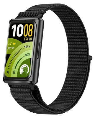 Produktbild von Smartwatch Armband Nylon für Huawei Band 11 / 11 Pro Klettverschluss Schwarz