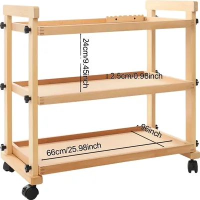 Produktbild von Nutzwagen, drei Ebenen, robuste Holzgestaltung, Logfarbe