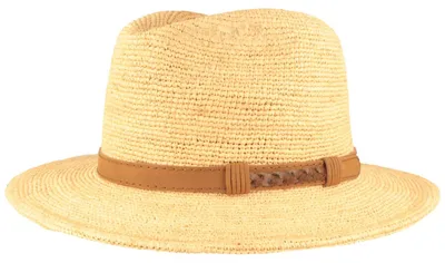 Fiebig Stroh Traveller Raffia mit Kunstlederband in beige