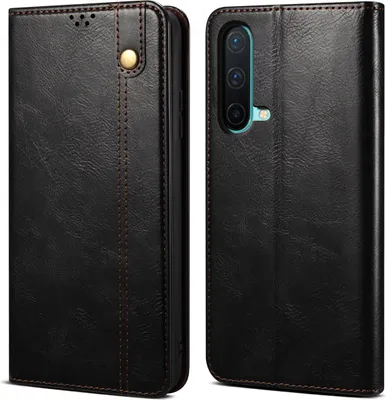 Produktbild von OnePlus Nord CE 5G Hülle, Leder Flip Brieftasche Schutzhülle für OnePlus Nord CE 5G Schwarz