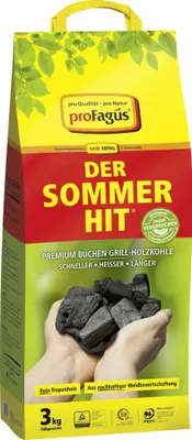 Produktbild von Profagus Buchen Grill-Holzkohle der Sommer Hit 3 kg