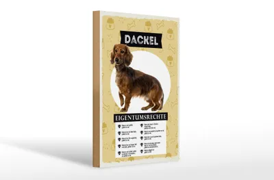 Produktbild von Holzschild Spruch 20x30cm Dackel Eigentumsrechte Geschenk