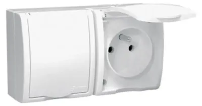 Produktbild von Kontakt-Simon AQGZ1-2Z/11, Weiß, Kunststoff, IP54, 250 V, 122 mm, 46 mm