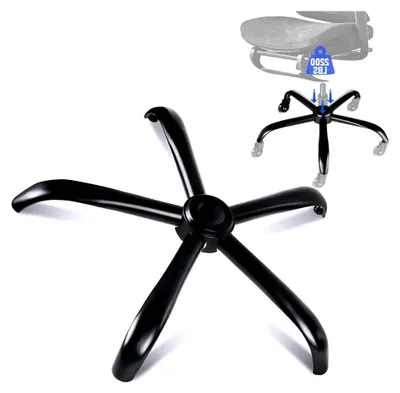 Produktbild von Bürostuhl Fußkreuz, 70 cm Robustes Metall-Drehkreuz, Belastbar bis zu 200 kg, Universell für 11 mm x 22 mm Rollen und 50 mm Gasfeder, Schwarz