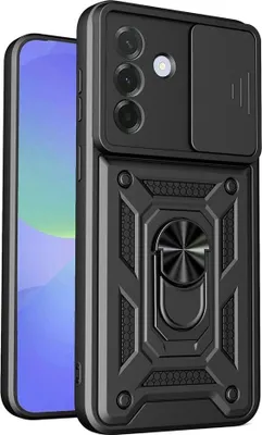Produktbild von Samsung Galaxy A37 Hülle - Coverup Armor Ring Ständer Back Cover mit Kamera Schutz - Schwarz