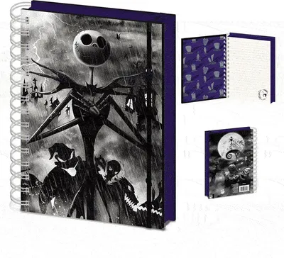 Productafbeelding van "Nightmare Before Christmas" - 3D omslag, notitieboekje A5, spiraalbinding, gelinieerd