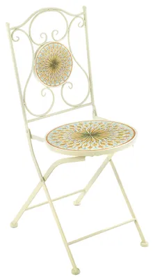 Produktbild von Lockardi Gartenstuhl Klappstuhl Metallstuhl Dekostuhl - Mosaikoptik - H 91 cm