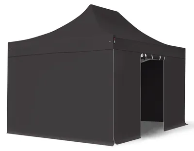 Produktbild von TOOLPORT 3x4,5m Aluminium Faltpavillon, inkl. 4 Seitenteile, schwarz