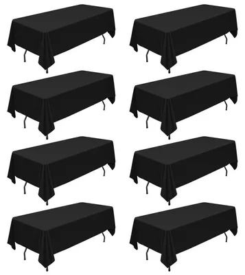 Immagine prodotto di Tovaglia in poliestere, colore nero, set da 8, dimensioni 153 x 260 cm, forma rettangolare, antiscottatura, lavabile