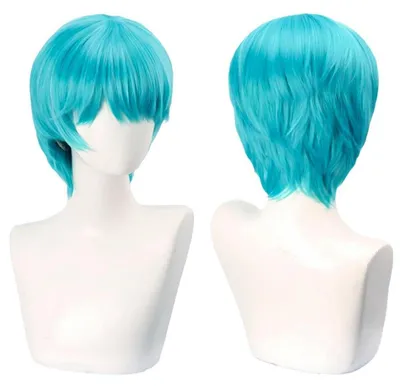 Produktbild von Perücke Kurz Synthetik Cyanblau Uni für Cosplay Halloween Karneval