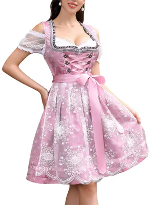 Produktbild von Dirndl 3-teilig mit Baumwollbluse, rosa Tracht fš¹r
