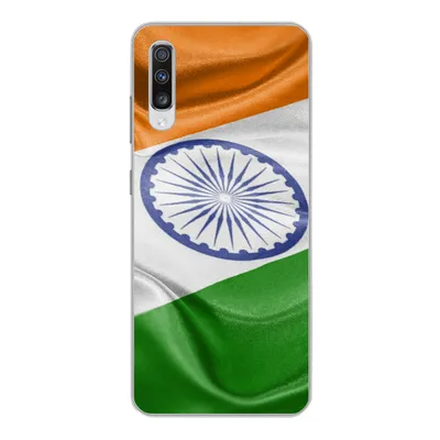 Produktbild von MuchoWow® Handyhülle Schutzhülle Hülle für Samsung Galaxy A70 Nahaufnahme der Flagge von Indien Silikon Softcase Handy Hülle - Schutzhaube