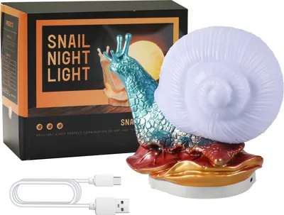 Obrázok produktu pre Nočné svetlo slimák, stolná LED lampa, stolná lampa s roztomilým slimákom, napájaná z USB, dotykové ovládanie, stmievateľná, teplé biele svetlo a farebné svetlo do detskej izby, spálne, dekorácie, detskej izby