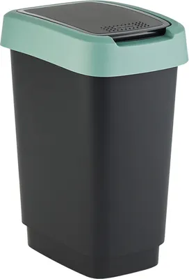 Produktbild von Rotho Abfalleimer 10 L Twist - Swingeimer 24,8 x 18,1 x 33,0 cm - Mülleimer Kunststoff - Müllbehälter - Abfallsammler Schwing- oder Klapp-Funktion