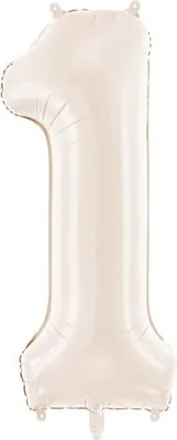 Produktbild von Folienballon Zahl „1“, 86cm, hellbeige