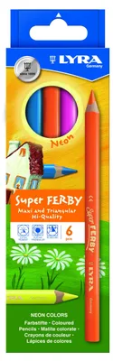 Produktbild von LYRA L3721063 Farbstifte Super Ferby - 6er Kartonetui, neon sortiert