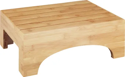 A wooden step stool.