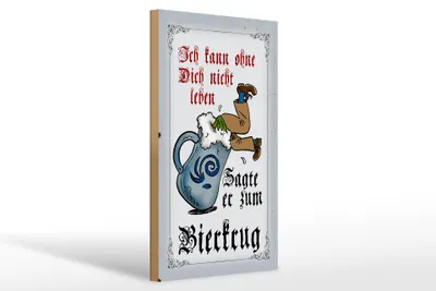 Produktbild von Holzschild Bier 20x30cm kann nicht ohne dich nicht leben