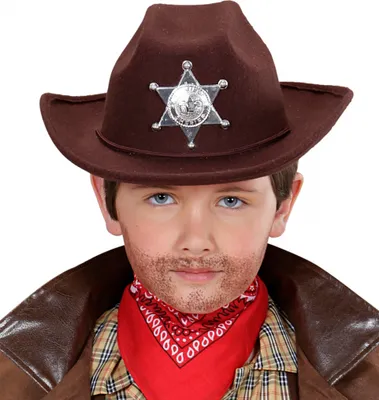 Produktbild von Brauner Cowboy Hut für Kinder als Kostümzubehör für Fasching
