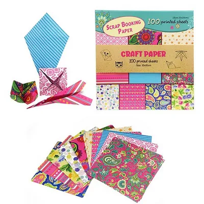 Productafbeelding van Knutselset, gekleurd papier, 20 x 20 cm, junior, 100 vellen