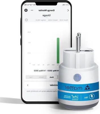 Zdjęcie produktu dla Inteligentne gniazdko z funkcją pomiaru zużycia energii – kompatybilne z Apple HomeKit, Alexą i Asystentem Google