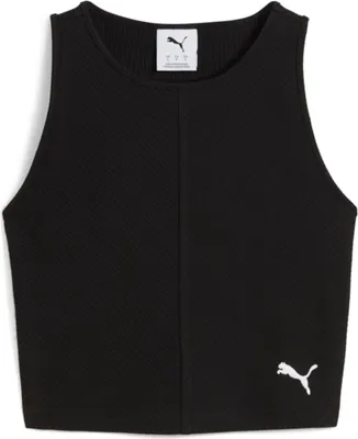 Image de Haut court côtelé Puma WARDROBE ESS pour femme, noir, taille M